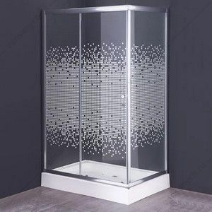 00-00000207 Душ.ограждение 120х80 СOMFORTY 33М NEW прозрачное стекло, с рисунком мозаика Comforty (Россия) купить в Тюмени (Ван Саныч™)